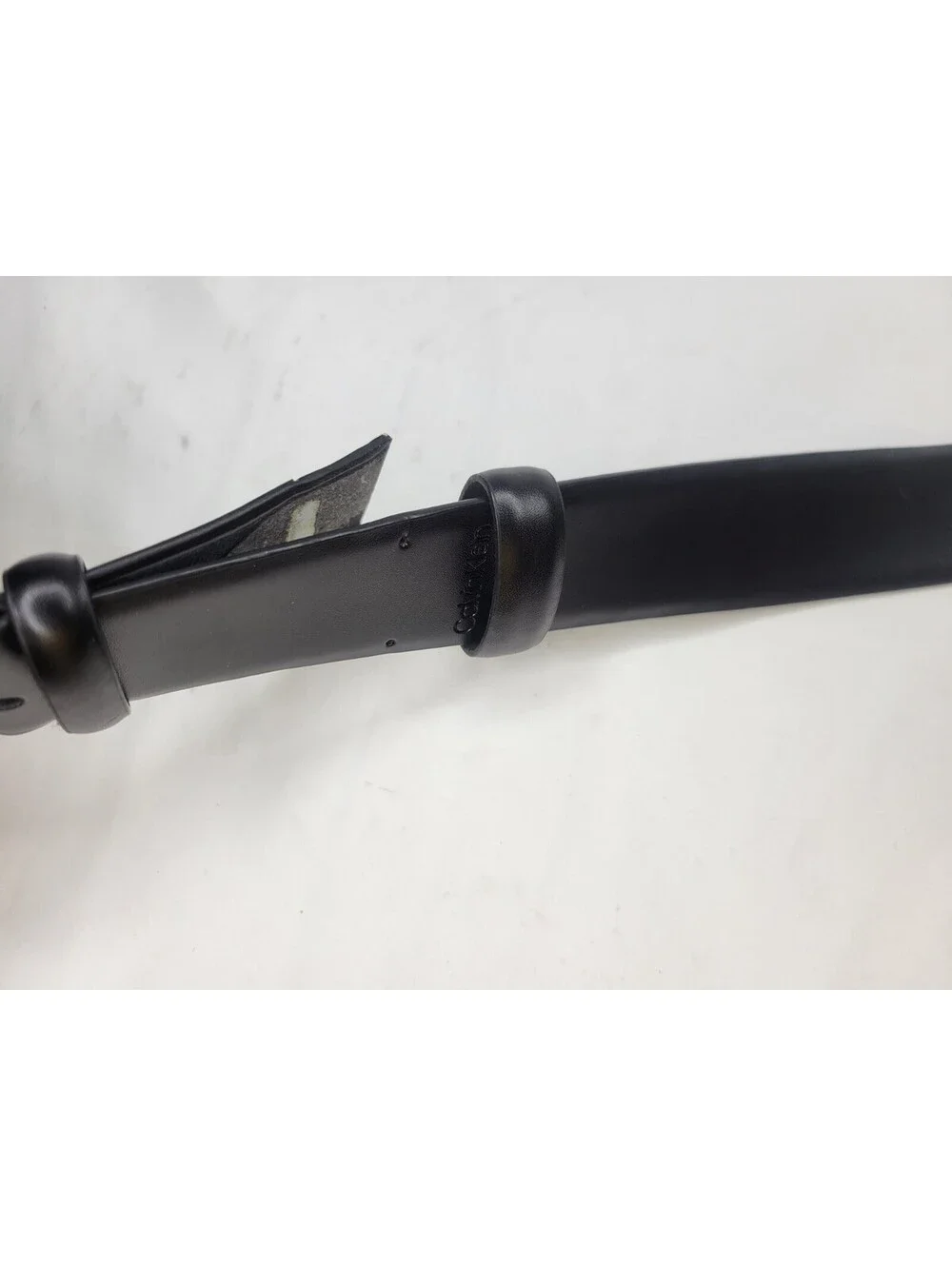 Calvin Klein Womens Black Leather Pant Belt Double Loop Sz Small **SEE DETAILS**